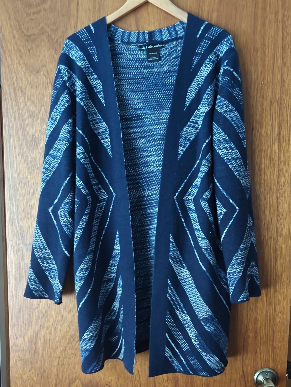 united states sweaters Navy and Light Blue Oversized Cardigan